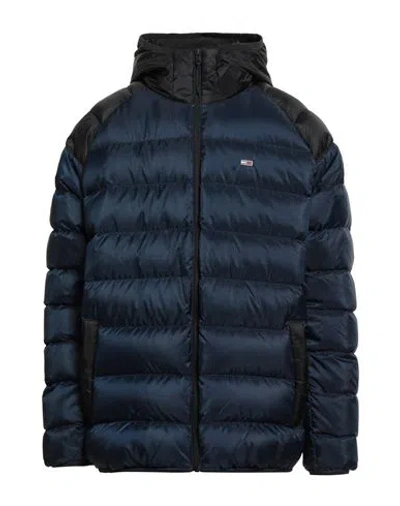 Tommy Jeans Man Puffer Navy Size Xxl Polyester In Blue