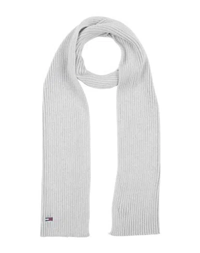 Tommy Jeans Man Scarf Light Grey Size - Cotton In Gray