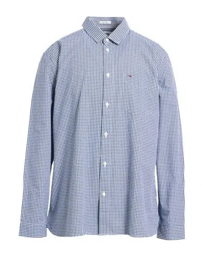 Tommy Jeans Man Shirt Midnight Blue Size Xl Cotton