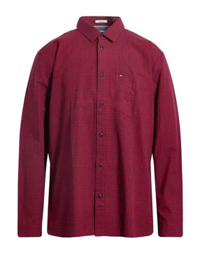 Tommy Jeans Man Shirt Red Size Xl Cotton