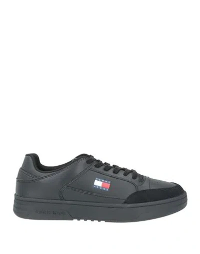 Tommy Jeans Man Sneakers Black Size 9 Leather