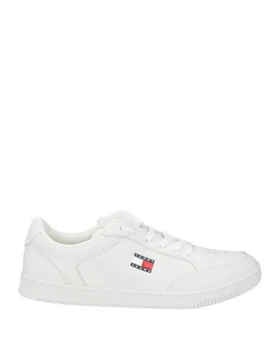 Tommy Jeans Man Sneakers Off White Size 9 Leather, Textile Fibers