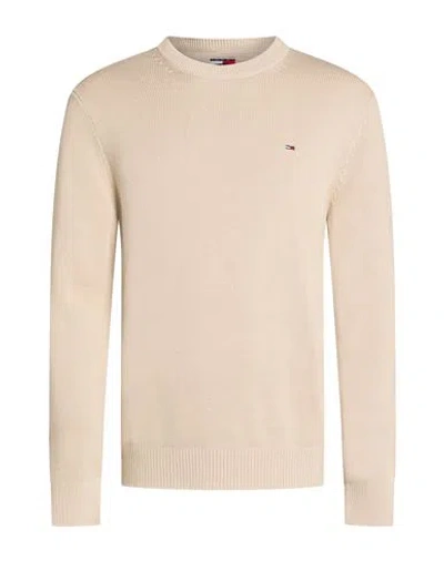 Tommy Jeans Man Sweater Beige Size L Cotton In Multi