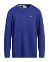 Tommy Jeans Man Sweater Bright Blue Size L Cotton