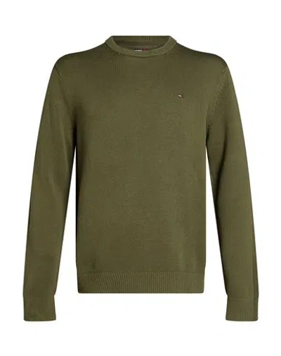 Tommy Jeans Man Sweater Military Green Size L Cotton