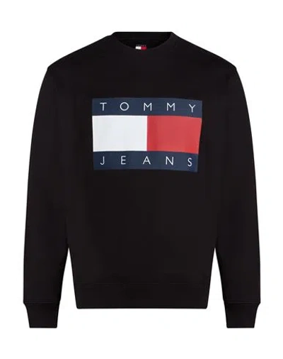 Tommy Jeans Man Sweatshirt Black Size L Cotton