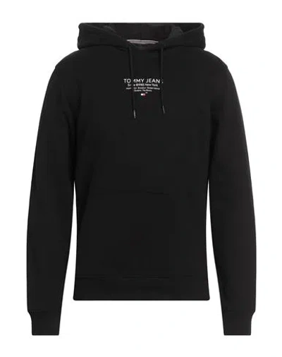 Tommy Jeans Man Sweatshirt Black Size M Cotton, Elastane