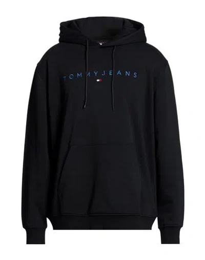 Tommy Jeans Man Sweatshirt Black Size Xl Cotton, Polyester