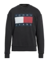 Tommy Jeans Man Sweatshirt Black Size Xs Cotton
