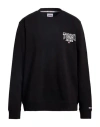 Tommy Jeans Man Sweatshirt Black Size Xxl Cotton In Black