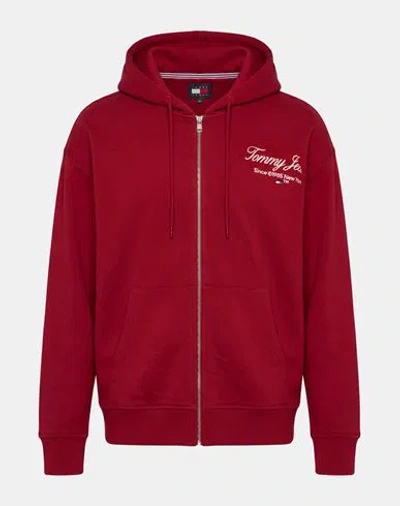 Tommy Jeans Man Sweatshirt Brick Size Xl Cotton In Red