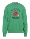 Tommy Jeans Man Sweatshirt Green Size L Cotton, Polyester In Green