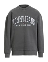 Tommy Jeans Man Sweatshirt Grey Size L Cotton, Elastane