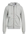 Tommy Jeans Man Sweatshirt Light Grey Size L Cotton, Polyester In Gray