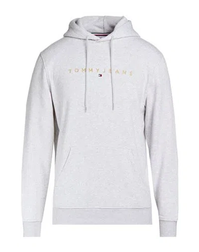 Tommy Jeans Man Sweatshirt Light Grey Size Xs Cotton, Polyester In Gray