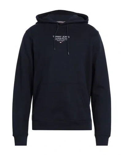 Tommy Jeans Man Sweatshirt Midnight Blue Size L Cotton, Elastane