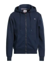 Tommy Jeans Man Sweatshirt Navy Size M Cotton, Polyester In Blue