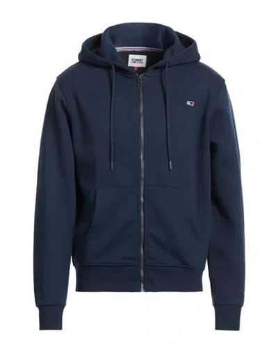 Tommy Jeans Man Sweatshirt Navy Size M Cotton, Polyester In Blue