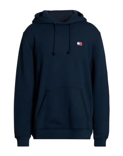 Tommy Jeans Man Sweatshirt Navy Size Xl Cotton In Blue