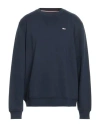 Tommy Jeans Man Sweatshirt Navy Size Xl Cotton, Polyester In Blue