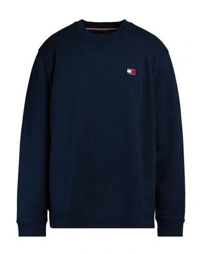Tommy Jeans Man Sweatshirt Navy Size Xxl Cotton In Blue