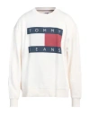 Tommy Jeans Man Sweatshirt Off White Size L Cotton