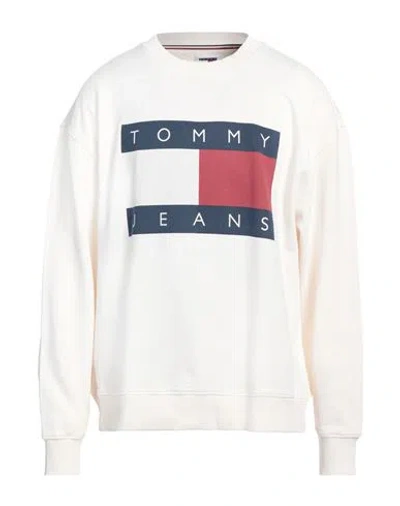 Tommy Jeans Man Sweatshirt Off White Size L Cotton
