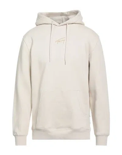 Tommy Jeans Man Sweatshirt Off White Size M Cotton, Polyester In Neutral