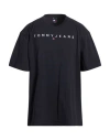 Tommy Jeans Man T-shirt Black Size 4xl Cotton