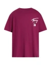 Tommy Jeans Man T-shirt Garnet Size 4xl Cotton In Red