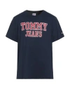 Tommy Jeans Man T-shirt Navy Size Xl Cotton In Blue
