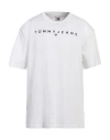 Tommy Jeans Man T-shirt White Size 4xl Cotton In White