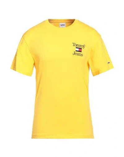 Tommy Jeans Man T-shirt Yellow Size S Cotton
