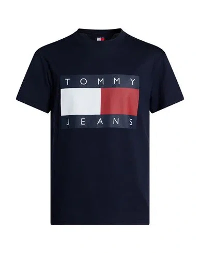 Tommy Jeans Man T-shirt Midnight Blue Size L Cotton