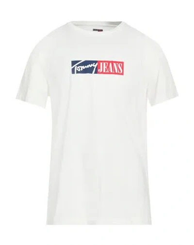 Tommy Jeans Man T-shirt White Size L Cotton