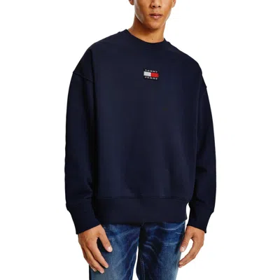 Tommy Jeans Mens Crewneck Pullover Sweatshirt In Blue