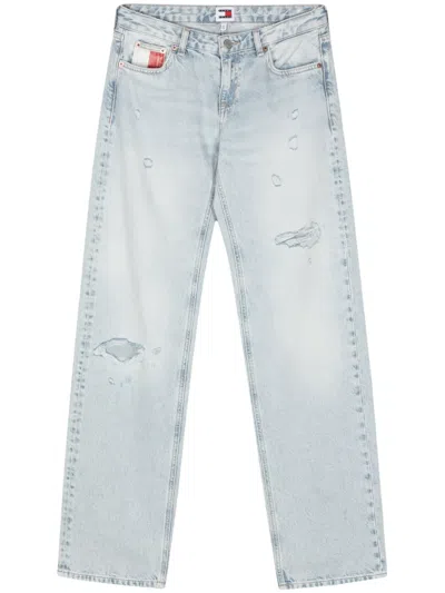 Tommy Jeans Mid-rise Straight-leg Jeans In 蓝色