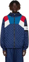 Tommy Jeans Navy Checkerboard Track Jacket In Stateside Navy