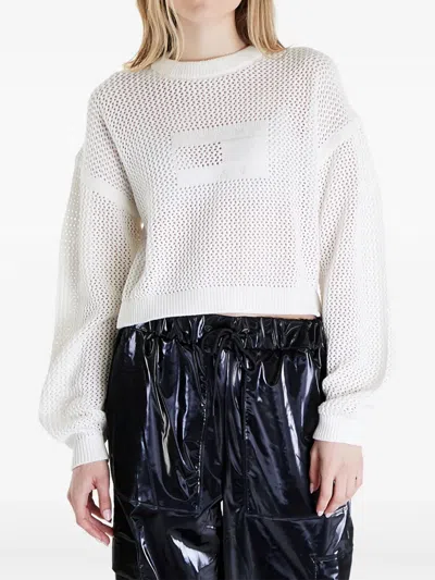 Tommy Jeans Open-knit Jumper In White