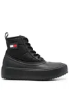 Tommy Jeans Oversize Rubber Sole Boots In Black