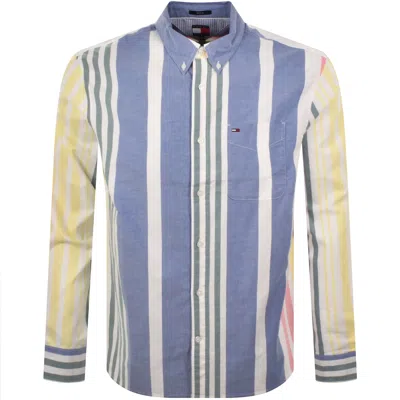 Tommy Jeans Oxford Fun Stripe Shirt Ecru In Multi