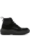Tommy Jeans Panelled Lace-up Boots In Black