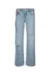 Tommy Jeans Distressed-finish Flared Jeans In Black