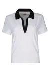 Tommy Jeans Contrasting-collar Polo Top In White