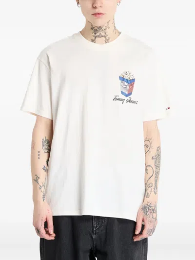 Tommy Jeans Popcorn-print T-shirt In White