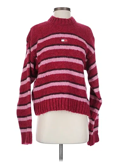 Pre-owned Tommy Jeans Pullover Sweater In Burgundy
