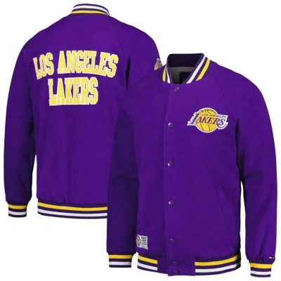 Tommy Jeans Purple Los Angeles Lakers Dane Raglan Full-snap Varsity Jacket