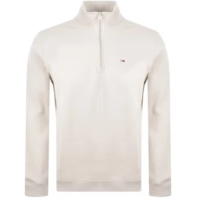 Tommy Jeans Quarter Zip Sweatshirt Beige