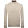 Tommy Jeans Quarter Zip Sweatshirt Beige In Neutral