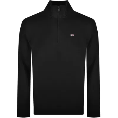 Tommy Jeans Quarter Zip Sweatshirt Black In Multi